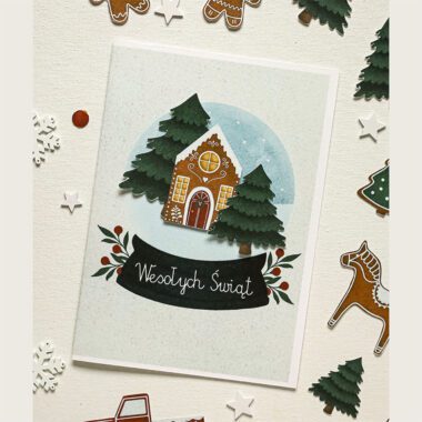 🎄 Kartka świąteczna DIY - zima - wersja polska i angielska