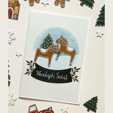 🎄 Kartka świąteczna DIY - zima - wersja polska i angielska - obrazek 4