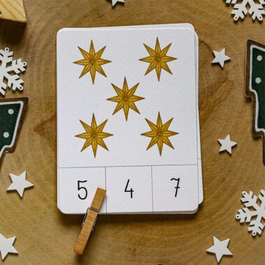 🎄 Świąteczne karty klamerkowe - policz i zaznacz - Edukacyjne karty Montessori - obrazek 2