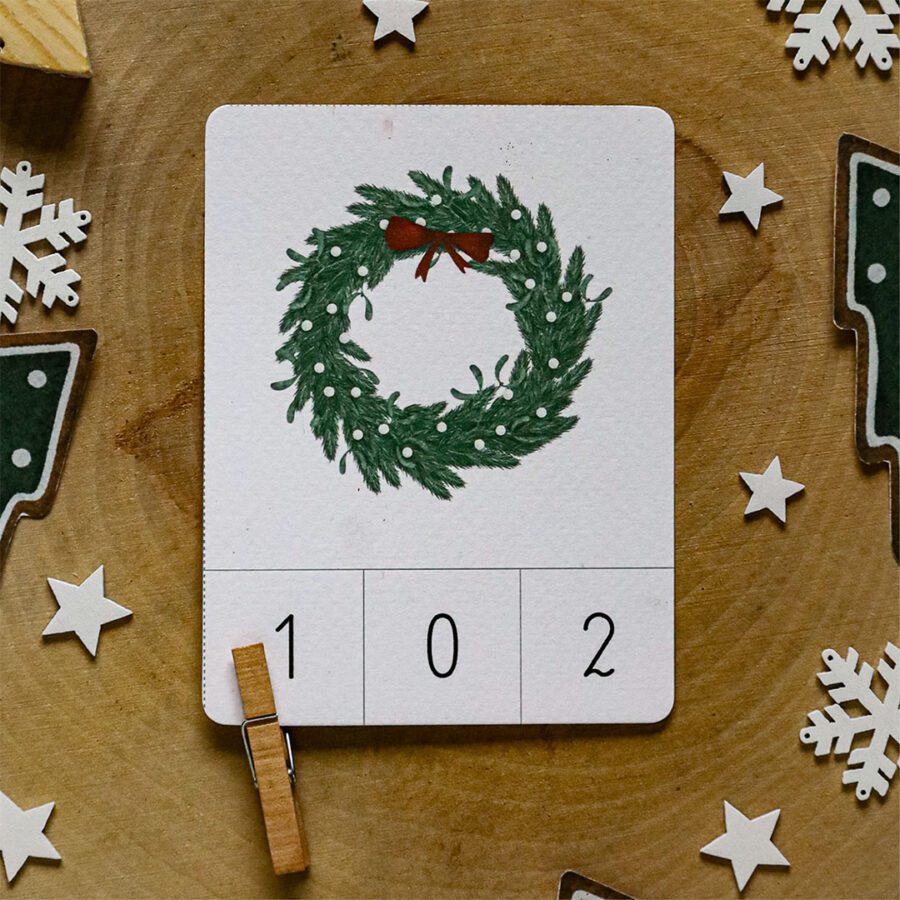 swiateczne karty klamerkowe count and clip beeontree 2