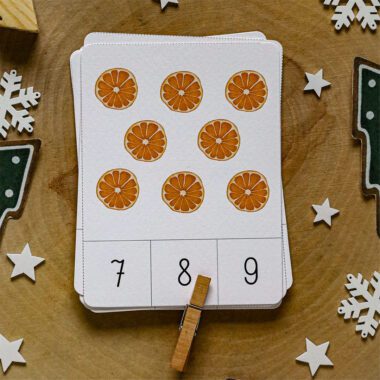 🎄 Świąteczne karty klamerkowe - policz i zaznacz - Edukacyjne karty Montessori - obrazek 6