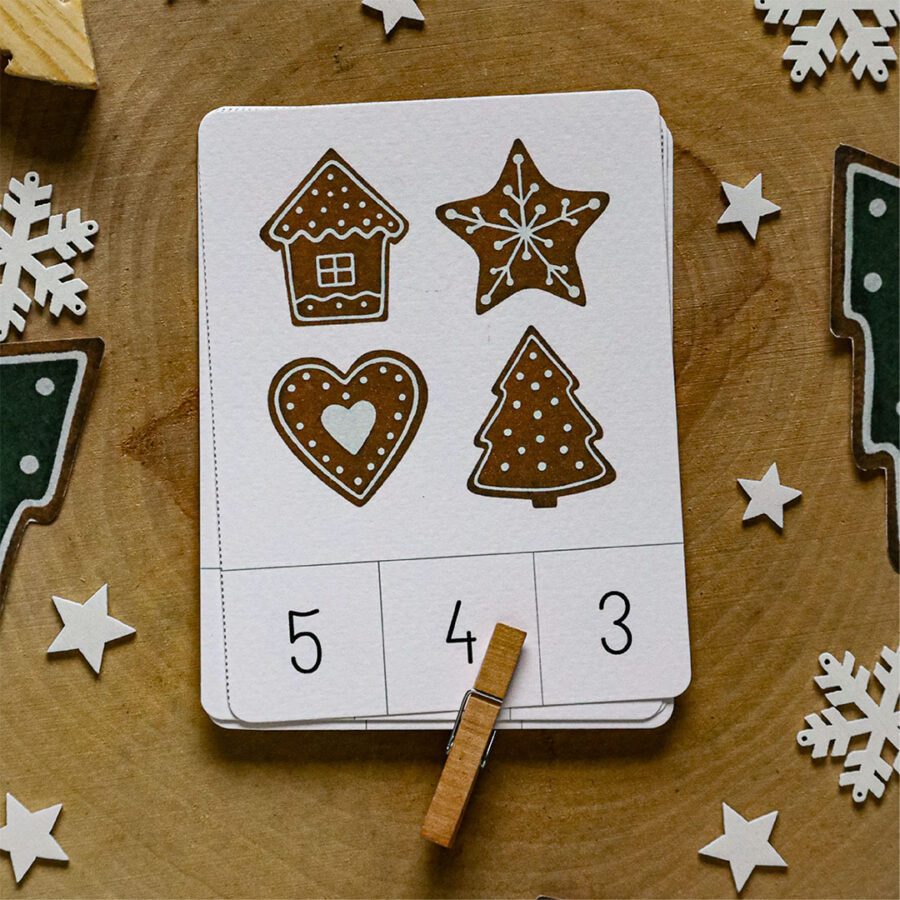 swiateczne karty klamerkowe count and clip beeontree 4