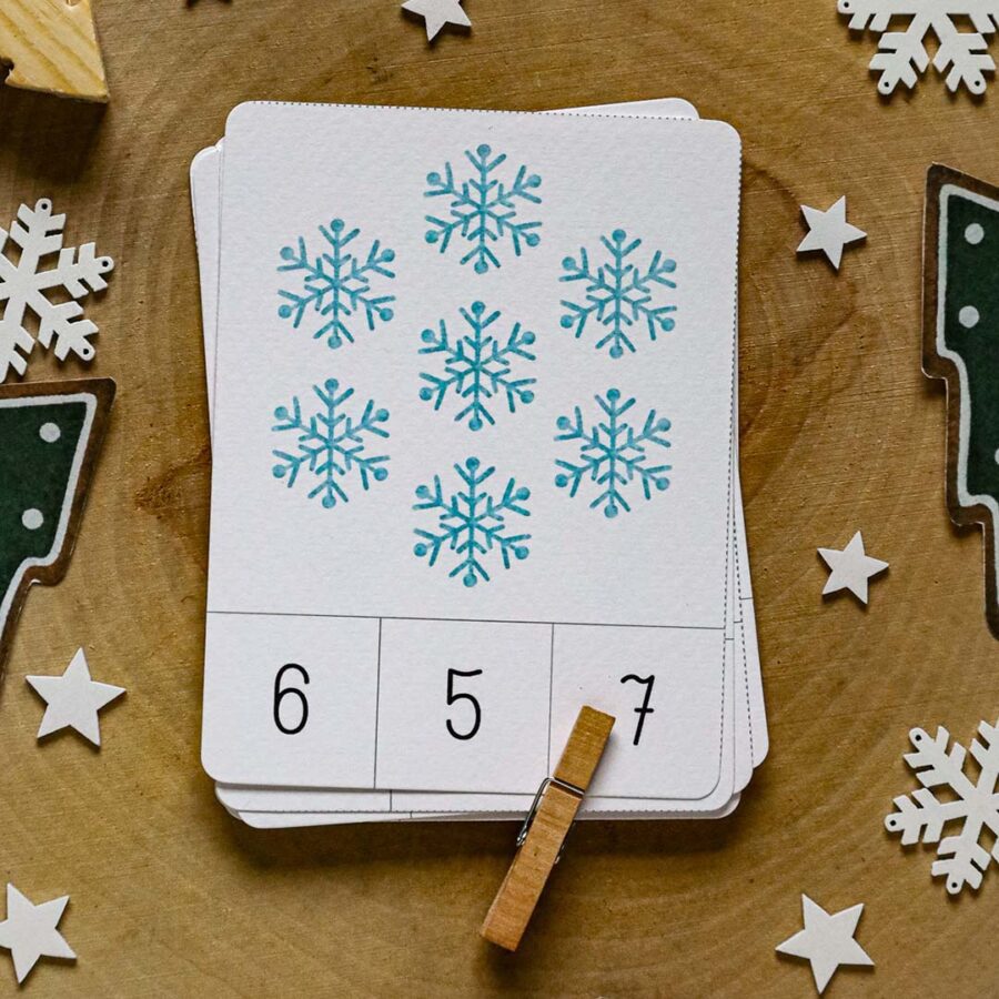 swiateczne karty klamerkowe count and clip beeontree 5