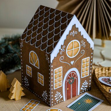 🎄 Zimowy domek z piernika -makieta 3D