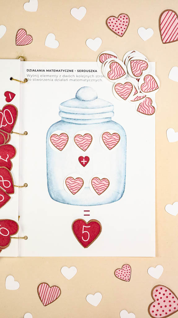 Walentynki Zestaw aktywnosci montessori do druku pdf printablekarty klamerkowe liczenie cyfry grafomotoryka matematyka wdziecznosc ebook 02