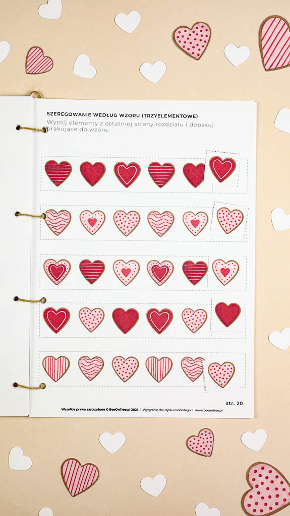 Walentynki Zestaw aktywnosci montessori do druku pdf printablekarty klamerkowe liczenie cyfry grafomotoryka matematyka wdziecznosc ebook 09