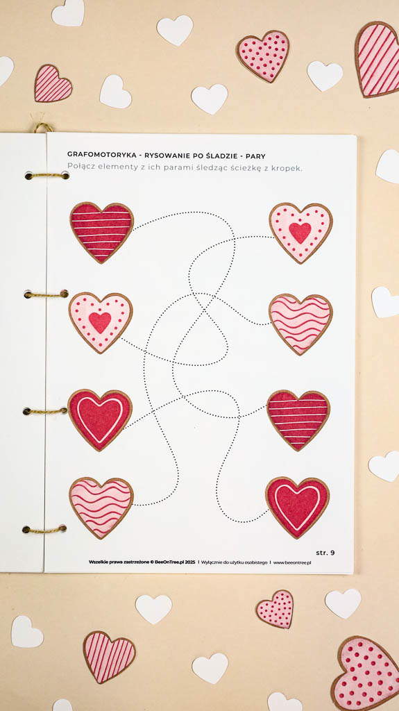 Walentynki Zestaw aktywnosci montessori do druku pdf printablekarty klamerkowe liczenie cyfry grafomotoryka matematyka wdziecznosc ebook 27