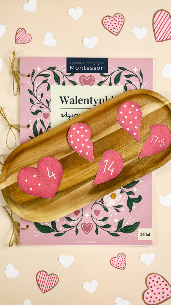 Walentynki Zestaw aktywnosci montessori do druku pdf printablekarty klamerkowe liczenie cyfry grafomotoryka matematyka wdziecznosc ebook 35
