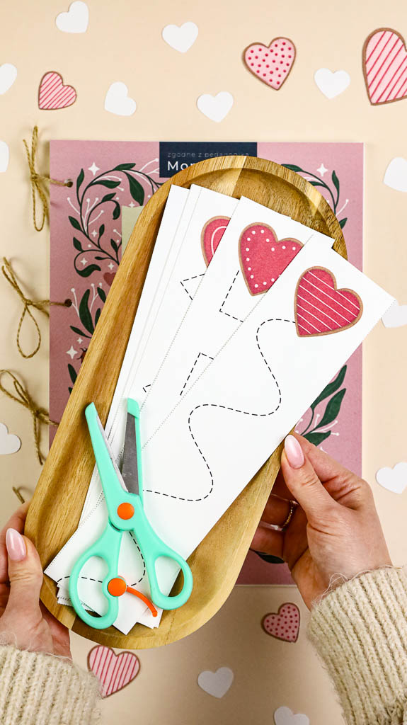 Walentynki Zestaw aktywnosci montessori do druku pdf printablekarty klamerkowe liczenie cyfry grafomotoryka matematyka wdziecznosc ebook 39