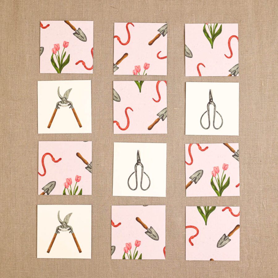 Ogrodnik Zestaw aktywnosci montessori do druku pdf printablekarty klamerkowe liczenie cyfry grafomotoryka matematyka ogrod lopatka tulipan ebook 50