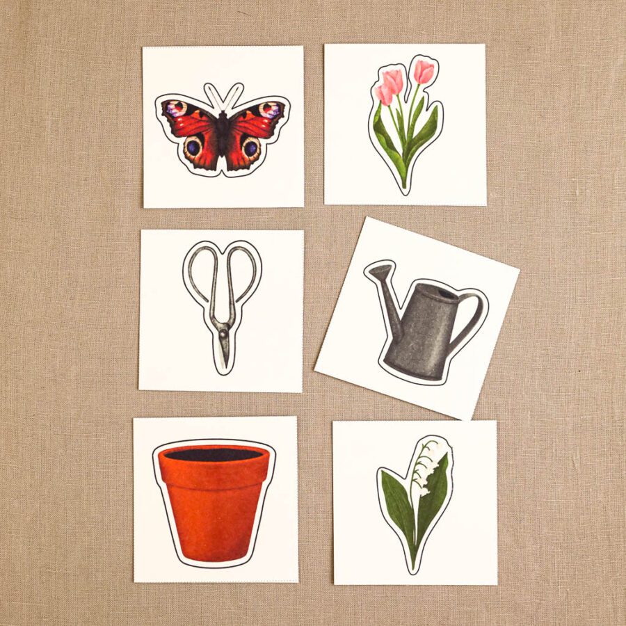 Ogrodnik Zestaw aktywnosci montessori do druku pdf printablekarty klamerkowe liczenie cyfry grafomotoryka matematyka ogrod lopatka tulipan ebook 52