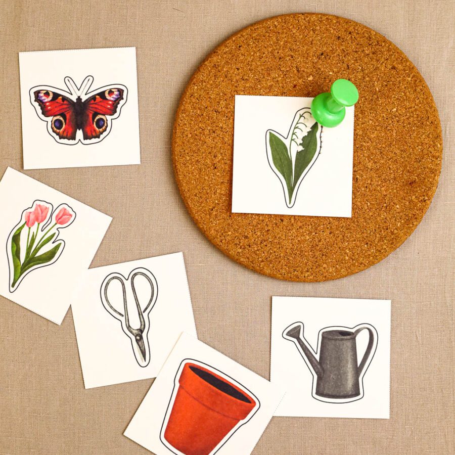 Ogrodnik Zestaw aktywnosci montessori do druku pdf printablekarty klamerkowe liczenie cyfry grafomotoryka matematyka ogrod lopatka tulipan ebook 53