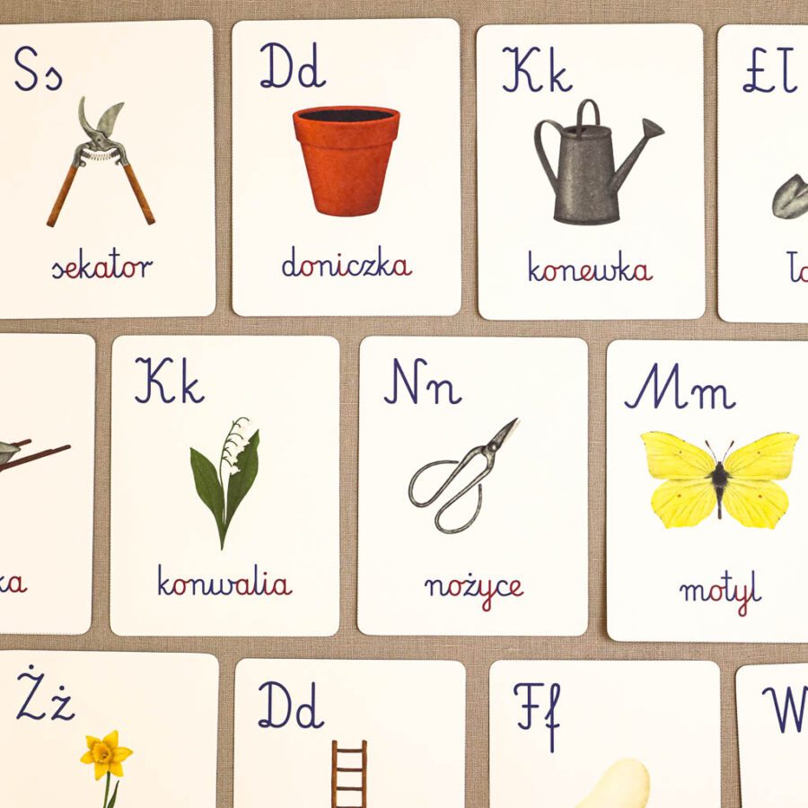 Ogrodnik Zestaw aktywnosci montessori do druku pdf printablekarty klamerkowe liczenie cyfry grafomotoryka matematyka ogrod lopatka tulipan ebook 64