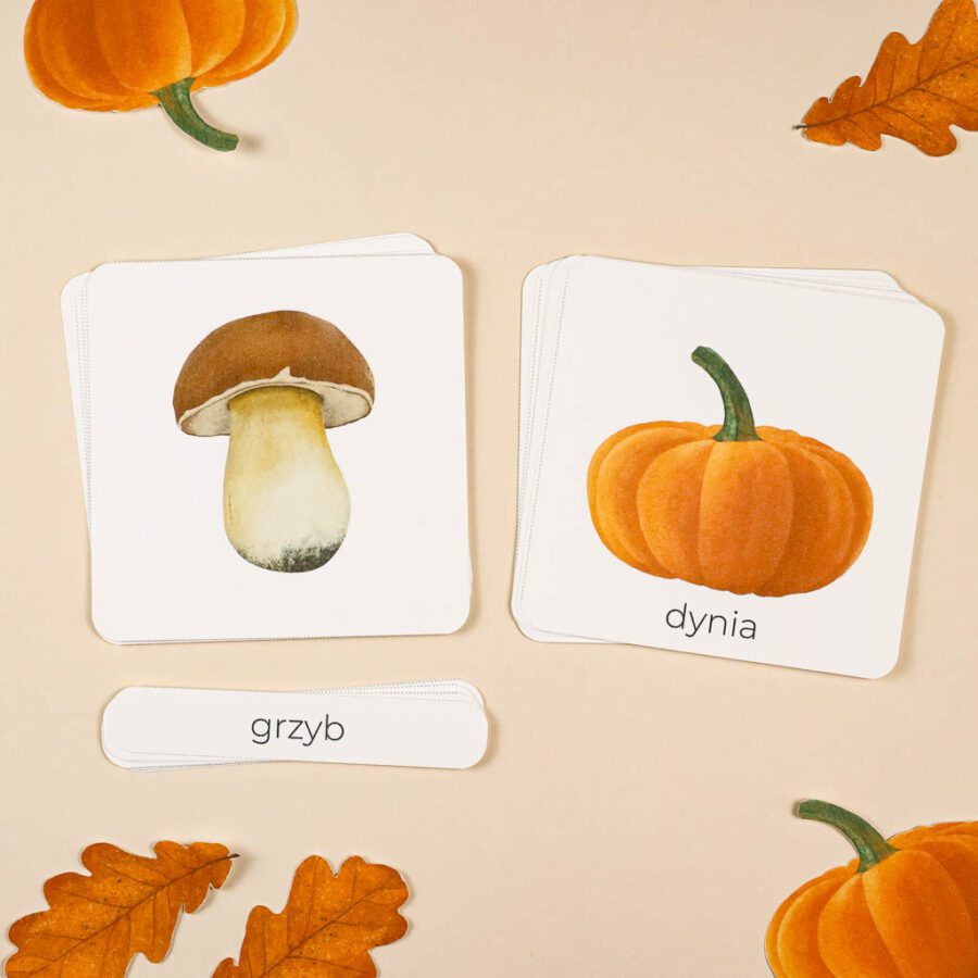 Jesien karty trojdzielneklamerkowe do druku beeontree.pl montessori homeschooling 2
