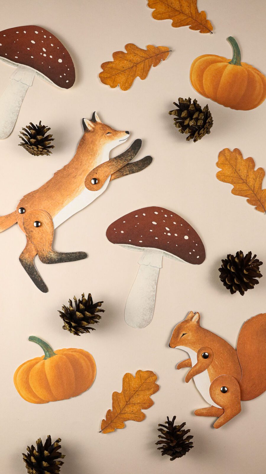 Jesien zeszyt cwiczen mega pakiet Karty edukacyjne trojdzielne klamerkowe dary skarby jesieni beeontree montessori 27