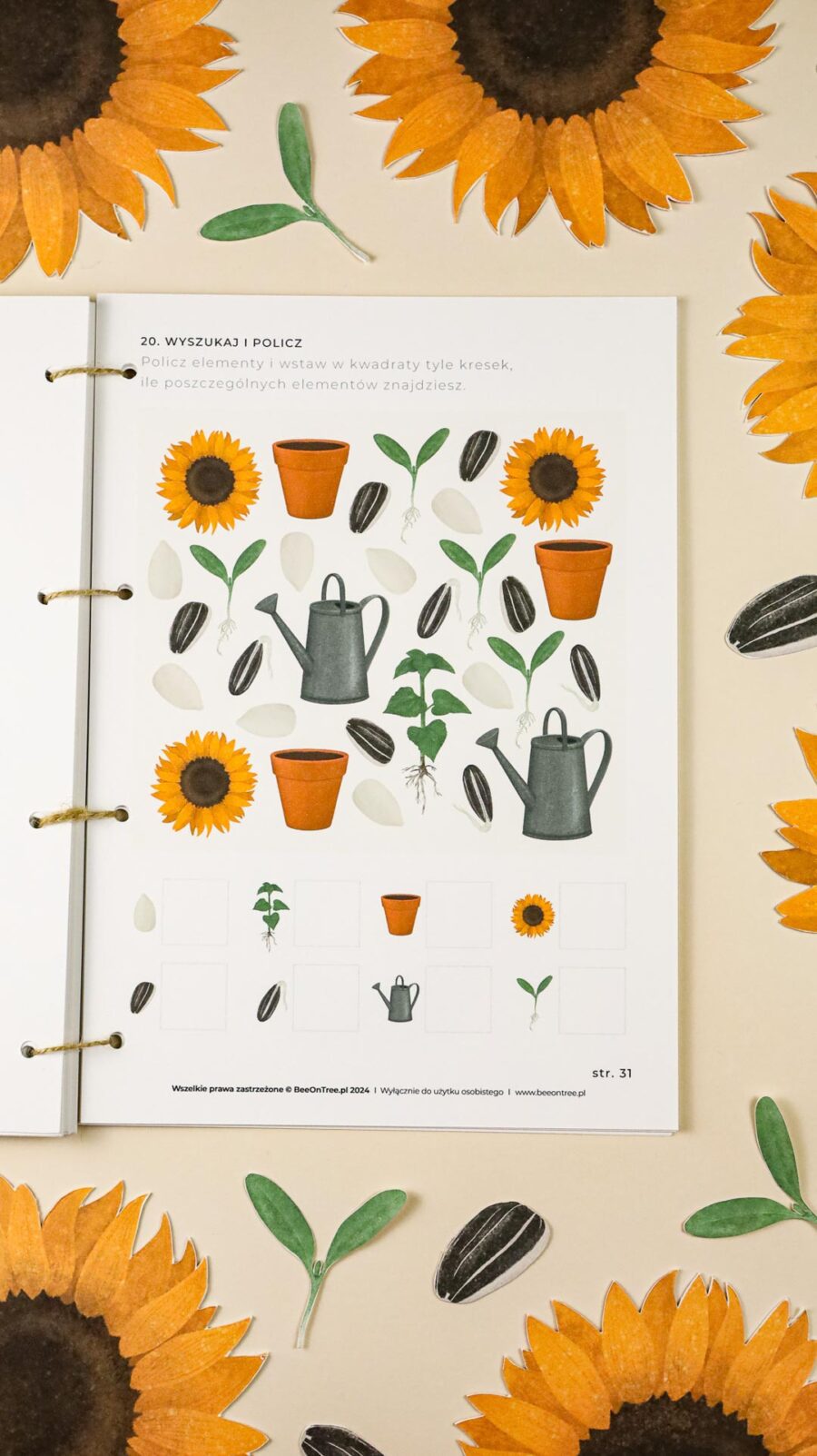 Slonecznik zeszyt cwiczen i zrestaw aktywnosci megapakiet beeontree montessori 9