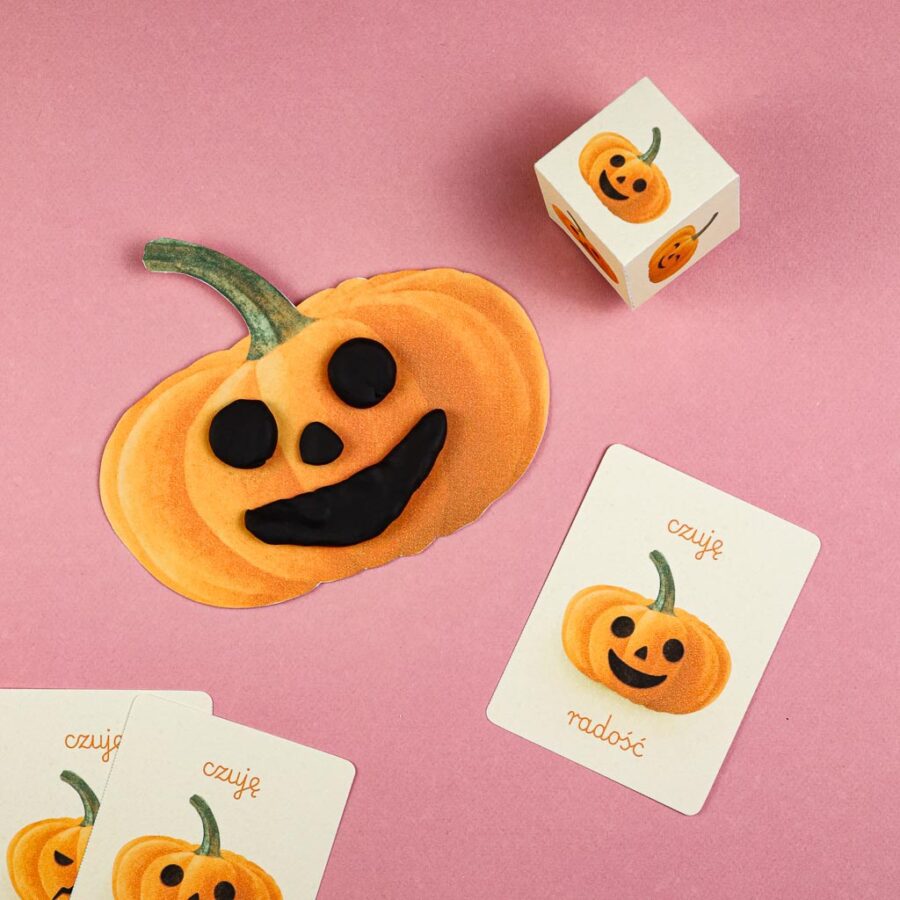 Dynie emocje gra kostka karty wyklejanki rozpoznawanie emocji nauka montessori beeontree.pl 50