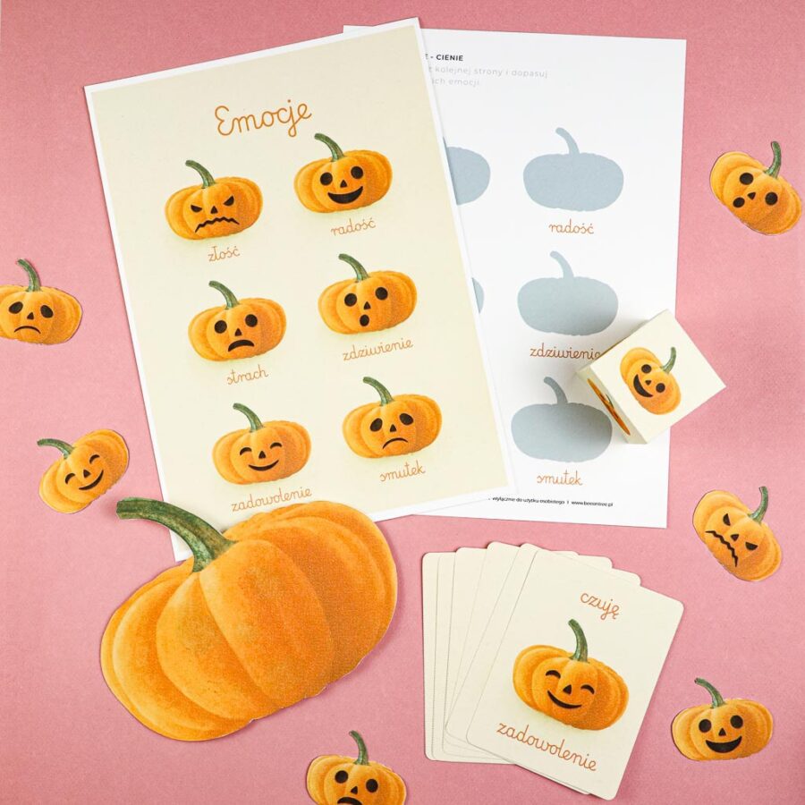 Dynie emocje gra kostka karty wyklejanki rozpoznawanie emocji nauka montessori beeontree.pl 54