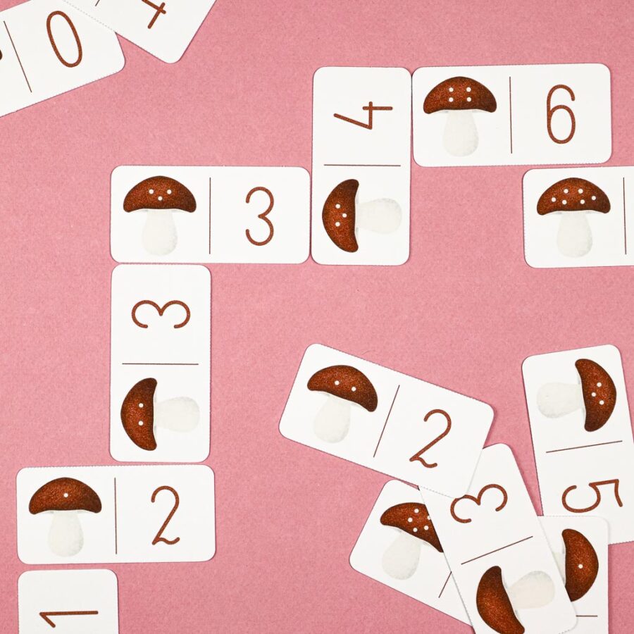 Jesien karty pracy wyklejanki wycinanki passki do wycinania domino puzzle montessori printable pdf 32