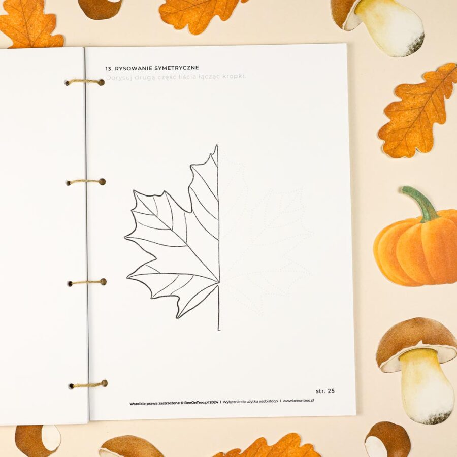 Jesien karty pracy wyklejanki wycinanki passki do wycinania domino puzzle montessori printable pdf 65