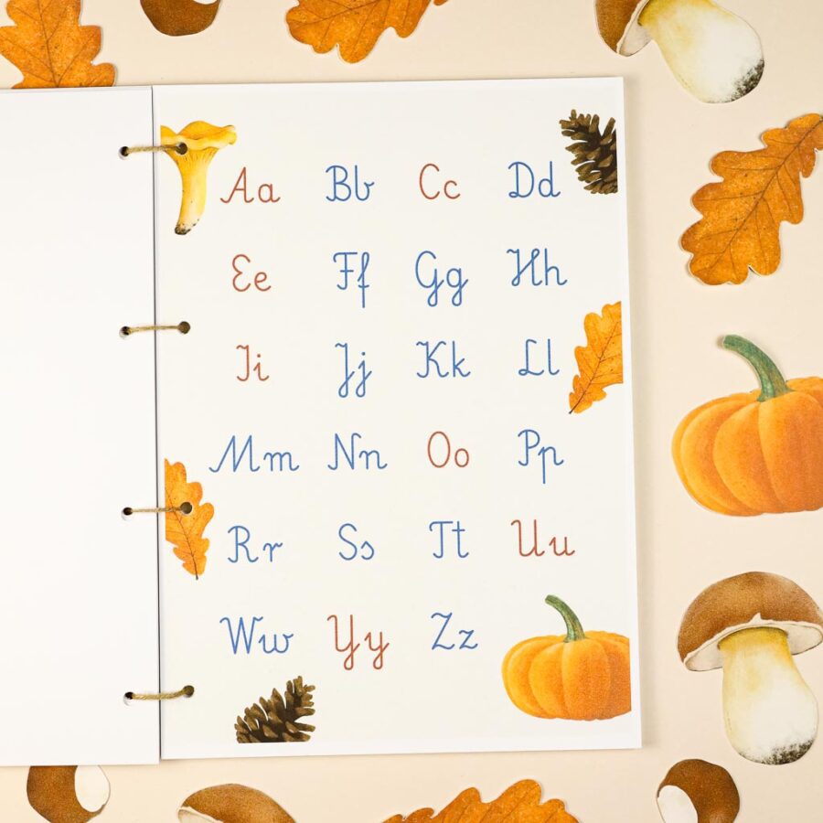 Jesien karty pracy wyklejanki wycinanki passki do wycinania domino puzzle montessori printable pdf 68