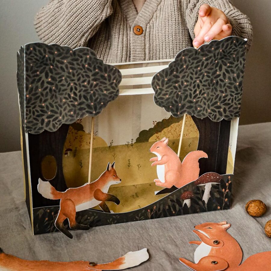 Jesien pudelkowy las mega pakiet Karty edukacyjne trojdzielne klamerkowe dary skarby jesieni beeontree montessori 90