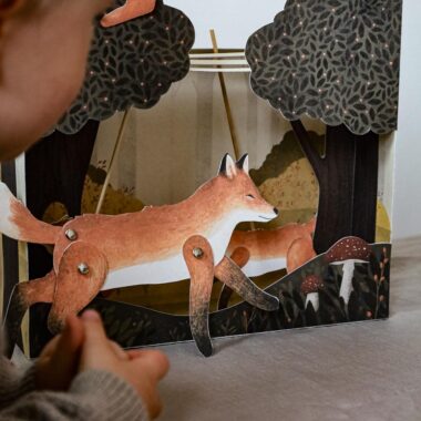 🍁 Jesień - Pudełkowy Jesienny Las - makieta 3D do samodzielnego złożenia i zabawy z lisem i wiewiórką - obrazek 3