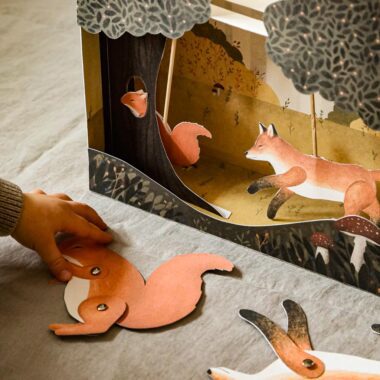 🍁 Jesień - Pudełkowy Jesienny Las - makieta 3D do samodzielnego złożenia i zabawy z lisem i wiewiórką - obrazek 5