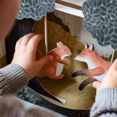 🍁 Jesień - Pudełkowy Jesienny Las - makieta 3D do samodzielnego złożenia i zabawy z lisem i wiewiórką - obrazek 6