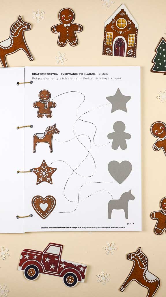 Swieta swieta Montessori Printable PDF Materialy do druku Karty trojdzielne klamerkowe alfabet 3D miasto pierniczkowe domek makieta kalendarz adwentowy beeontree.pl Tulalas 25