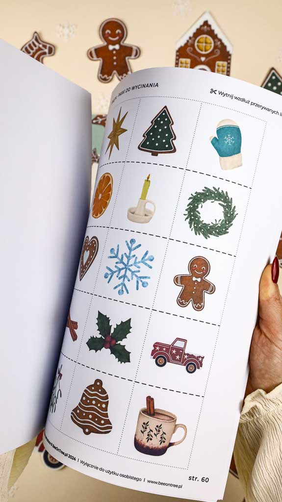 Swieta swieta Montessori Printable PDF Materialy do druku Karty trojdzielne klamerkowe alfabet 3D miasto pierniczkowe domek makieta kalendarz adwentowy beeontree.pl Tulalas 33