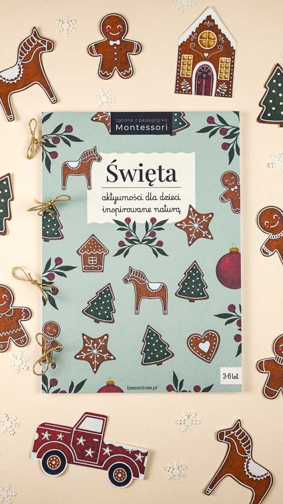 Swieta swieta Montessori Printable PDF Materialy do druku Karty trojdzielne klamerkowe alfabet 3D miasto pierniczkowe domek makieta kalendarz adwentowy beeontree.pl Tulalas 39