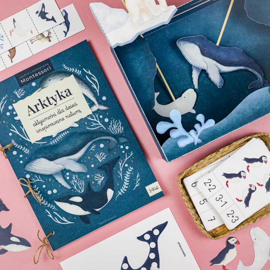 Arktyka Mega Pakiet karty klamerkowe trojdzielne countclip teatrzyk beluga orka ocean arktyczny montessori printables pdf 01