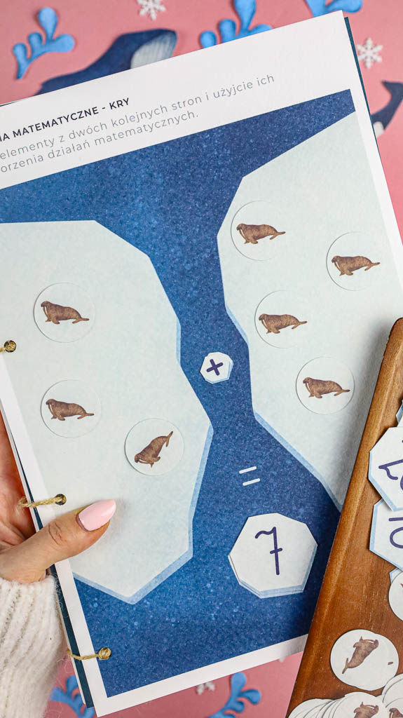 Arktyka Mega Pakiet karty klamerkowe trojdzielne countclip teatrzyk beluga orka ocean arktyczny montessori printables pdf 14