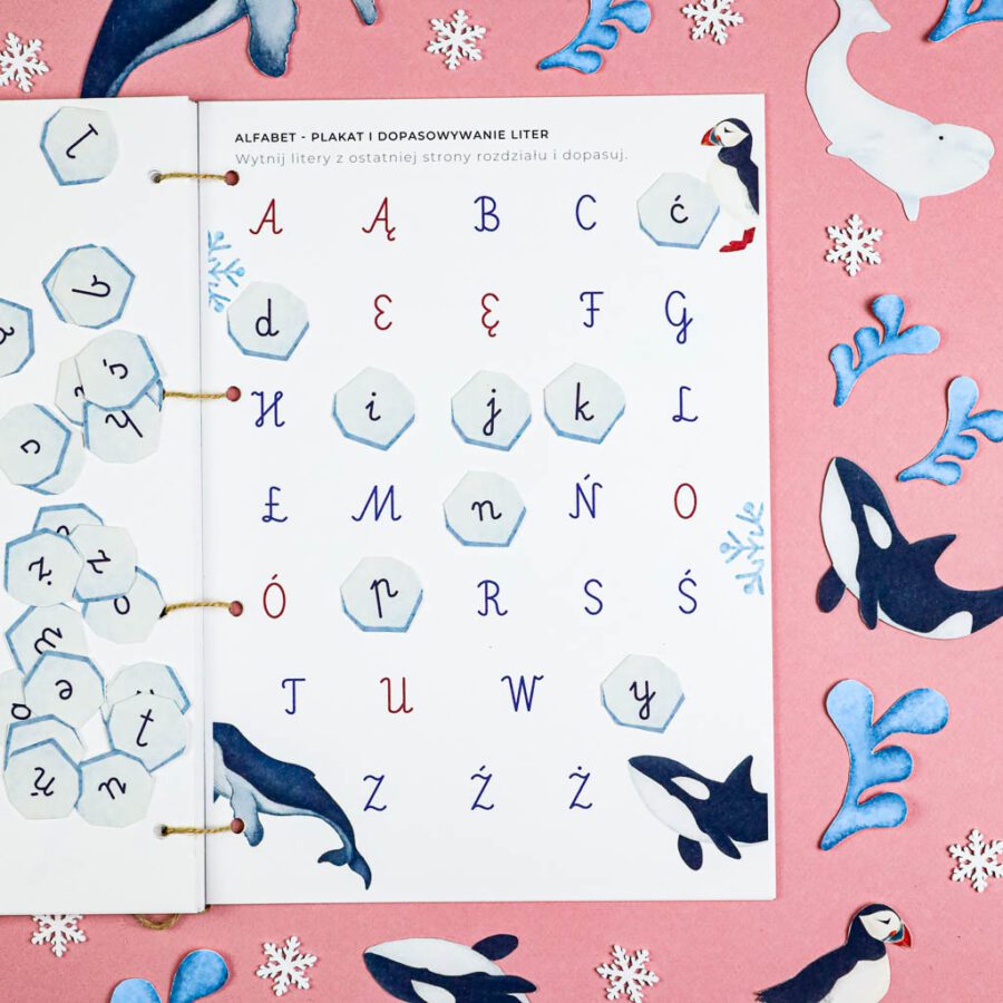 Arktyka Mega Pakiet karty klamerkowe trojdzielne countclip teatrzyk beluga orka ocean arktyczny montessori printables pdf 140