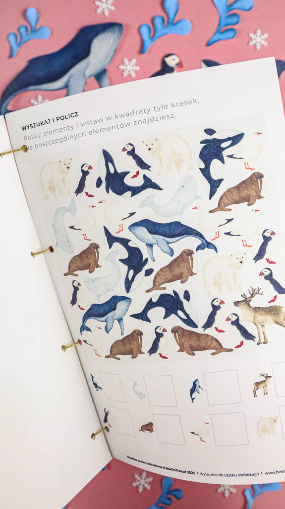 Arktyka Mega Pakiet karty klamerkowe trojdzielne countclip teatrzyk beluga orka ocean arktyczny montessori printables pdf 20