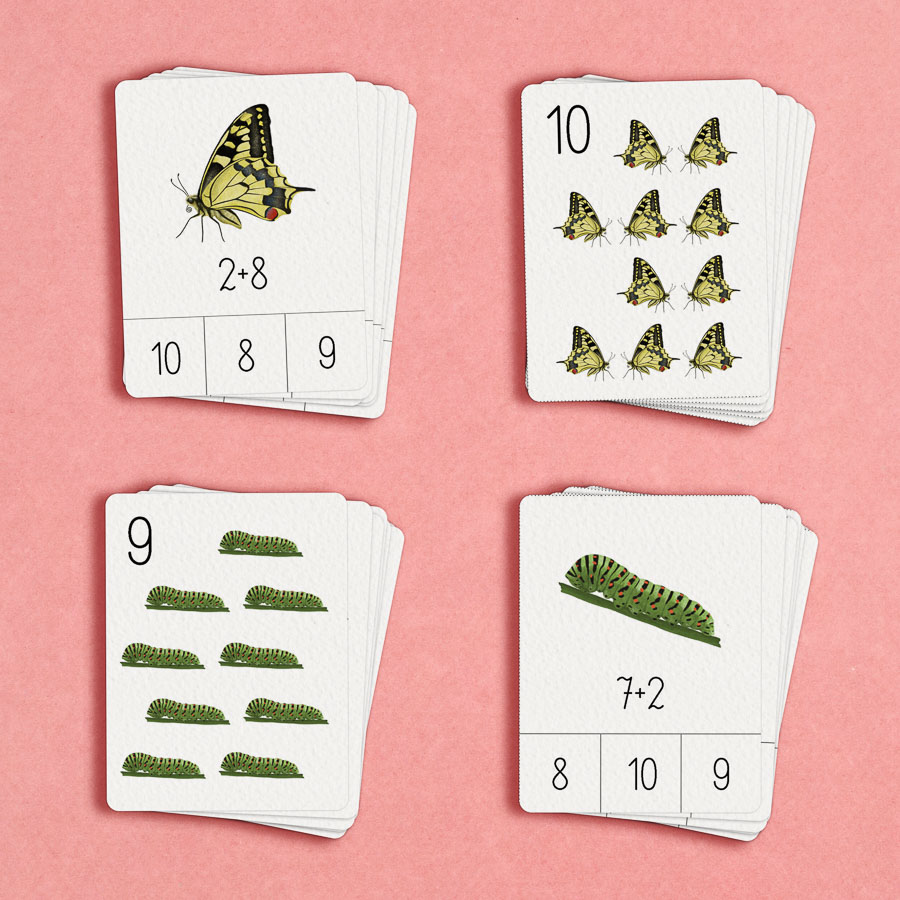 motyle mega pakiet montessori karty trojdzielne klamerkowe count n clip skrzydla 78